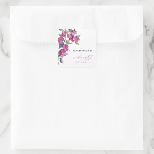 Mediterrane Bougainvillea Birthday Snack Labels (Tas)