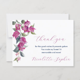 Mediterrane Bougainvillea Birthday Snack Labels Briefkaart
