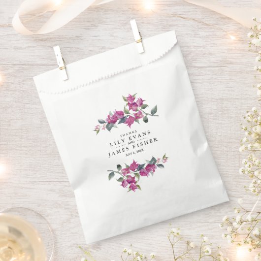 Mediterrane Bougainvillea bruiloft dank u Bedankzakje (Geknipt)