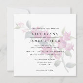 Mediterrane Bougainvillea Pink Floral Wedding Kaart (Voorkant)