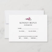 Mediterrane Bougainvillea Roze Bourgondië RSVP Kaart (Voorkant)