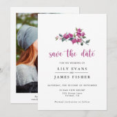 Mediterrane Bougainvillea Roze sparen de Datum Kaart (Voorkant / Achterkant)