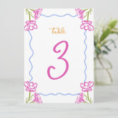 Mediterrane Bougainvillea Trouwtafel Nummer (Staand voorkant)