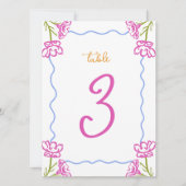 Mediterrane Bougainvillea Trouwtafel Nummer (Voorkant)