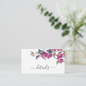 Mediterrane Bougainvillea Wedding Enclosure Card Informatiekaartje (Staand voorkant)