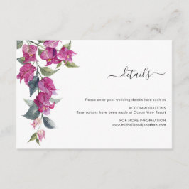 Mediterrane Bougainvillea Wedding Enclosure Card Informatiekaartje