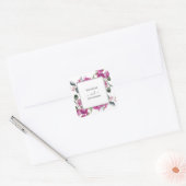 Mediterrane Bougainvillea Wedding Envelope-zeehond Vierkante Sticker (Envelop)