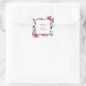Mediterrane Bougainvillea Wedding Envelope-zeehond Vierkante Sticker (Tas)