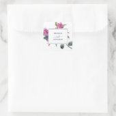 Mediterrane Bougainvillea Wedding Envelope-zeehond Vierkante Sticker (Tas)