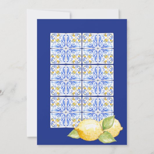 Mediterrane bruidsdouche uitnodiging, Positano Kaart (Achterkant)