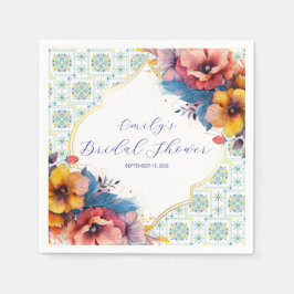 Mediterrane bruiloft feestelijke bloemrijke elegan servet