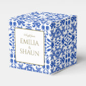 Mediterrane bruiloft gunst box bedankdoosjes (Voorkant Zijde)