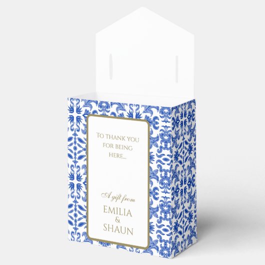 Mediterrane bruiloft gunst doos met boog bedankdoosjes (Geopend)