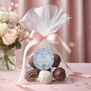 Mediterrane bruiloft uitnodiging Lemon Trellis Ronde Sticker