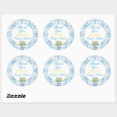 Mediterrane bruiloft uitnodiging Lemon Trellis Ronde Sticker (Vel)