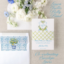 Mediterrane bruiloft uitnodiging Lemon Trellis Uitnodigingen Wikkel