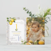 Mediterrane citroen 1e 2e 3e foto Verjaardag Kaart (Staand voorkant)