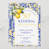Mediterrane citroen 50e bruiloft Jubileum Kaart (Voorkant / Achterkant)