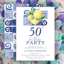 Mediterrane citroen 50e verjaardag uitnodiging