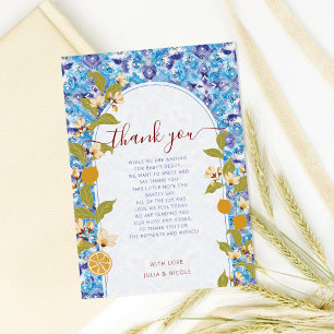 Mediterrane Citroen Amalfi Kust Baby Shower Kaart