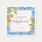 Mediterrane Citroen Amalfi Kust Baby Shower Servet (Voorkant)