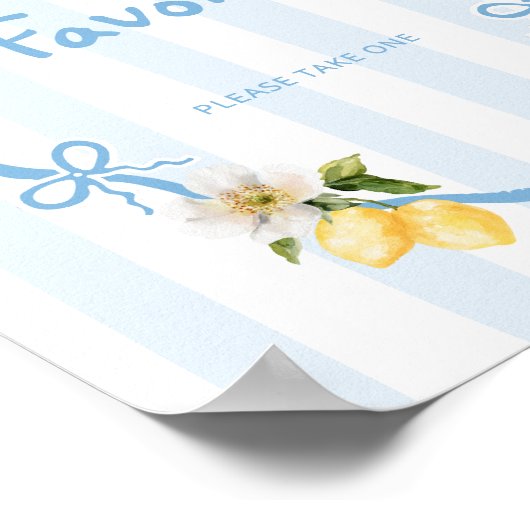 Mediterrane citroen blauwe bogen favorieten poster (Hoek)