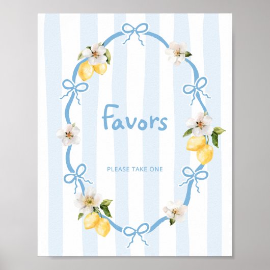 Mediterrane citroen blauwe bogen favorieten poster (Voorkant)