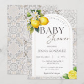 Mediterrane citroen Boho Tegels Baby shower Kaart (Voorkant / Achterkant)