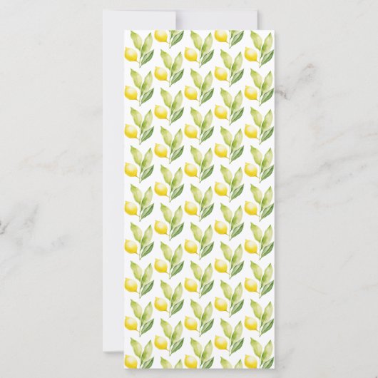 Mediterrane citroen botanische bruiloft Menu (Achterkant)