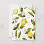 Mediterrane citroen bruids douche uitnodiging (Achterkant)