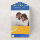 Mediterrane citroen bruiloft all in one uitnodiging (Buitenkant)