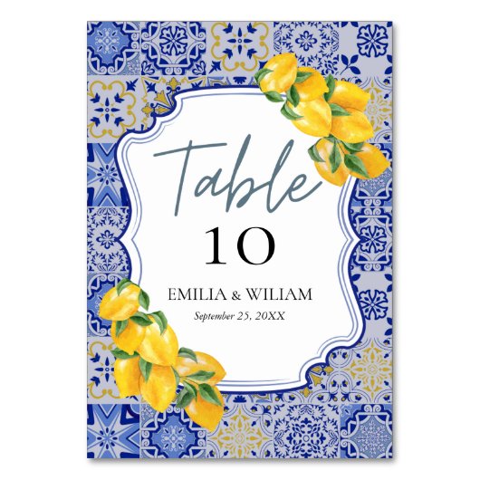 Mediterrane citroen bruiloft kaart (Voorkant)