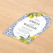 Mediterrane citroen bruiloft zomer acryl uitnodigingen (Laagn)