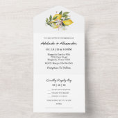 Mediterrane citroen citrus bruiloft all in one uitnodiging (Binnen)