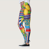 Mediterrane Citroen Dolce Patchwork Tegel Leggings (Links)