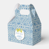 Mediterrane citroen en blauwe Tegel Bedankdoosjes (Achterkant)