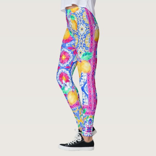 Mediterrane citroen en Tegel Dolce Pattern Legging (Links)
