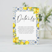 Mediterrane citroen en Tegels Trouwgegevens Informatiekaartje (Staand voorkant)