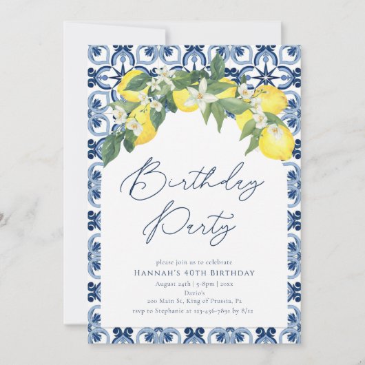 Mediterrane citroen Positano Verjaardag Kaart (Voorkant)