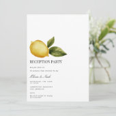 Mediterrane citroen receptie uitnodiging Kaart (Staand voorkant)