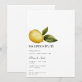 Mediterrane citroen receptie uitnodiging Kaart (Voorkant / Achterkant)