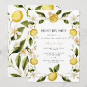 Mediterrane citroen receptie uitnodiging Kaart (Voorkant / Achterkant)