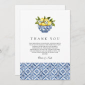 Mediterrane citroen Tegel bedankkaart (Voorkant / Achterkant)