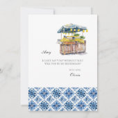 Mediterrane citroen Tegel bruidsmeisje voorstel Ka Save The Date (Achterkant)