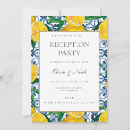 Mediterrane Citroen Tegel Receptie Uitnodiging Kaa