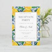 Mediterrane Citroen Tegel Receptie Uitnodiging Kaa (Staand voorkant)