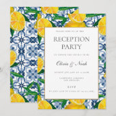 Mediterrane Citroen Tegel Receptie Uitnodiging Kaa (Voorkant / Achterkant)