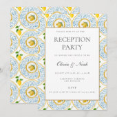 Mediterrane Citroen Tegel Receptie Uitnodiging Kaa (Voorkant / Achterkant)