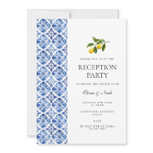 Mediterrane Citroen Tegel Receptie Uitnodiging Kaa