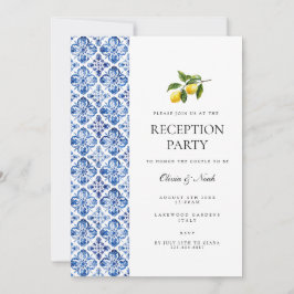 Mediterrane Citroen Tegel Receptie Uitnodiging Kaa